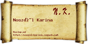 Noszál Karina névjegykártya